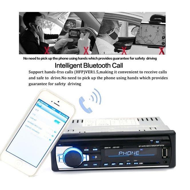 Tape Mobil Jsd-520 Audio Mobil Car Jsd520 Radio Mobil Multifungsi Bluetooth Blutut Usb Mp3 Fm Radio