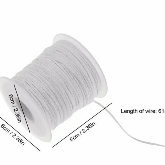 Wfhgx- Sumbu Lilin Bahan Katun Gulungan 61M