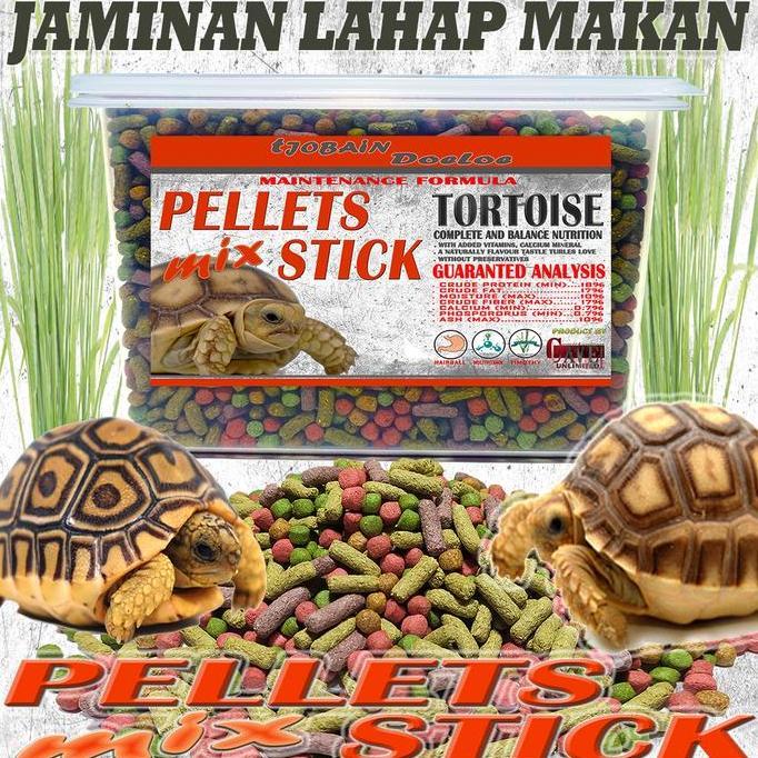 TERBARU - makanan kura kura darat mix tortoise sulcata hermani instar pelet 1 KG