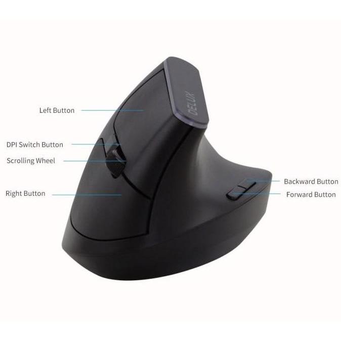 Gasajaa- Delux M618C M618Db Dual Mode Bluetooth Wireless Vertical Mouse