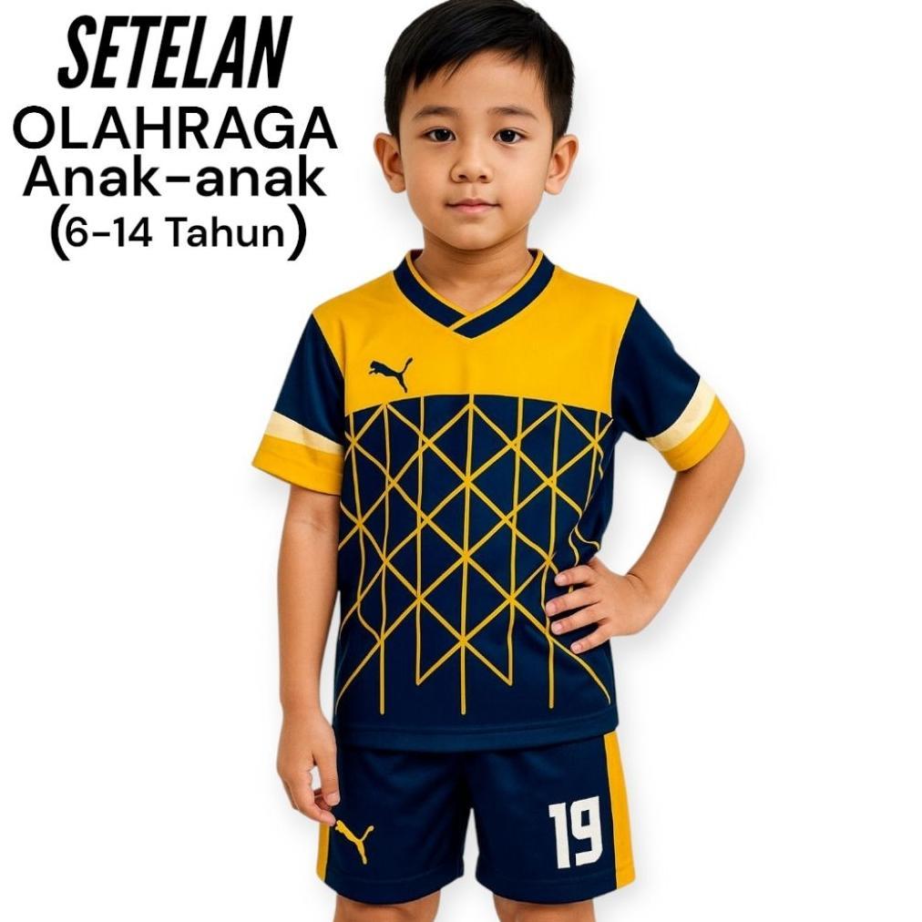 PREMIUM BISA SABLON NAMA DAN MOMER PUNGGUNG  Setelan Olahraga Anak Laki laki sd Kostum Baju Bola Ana
