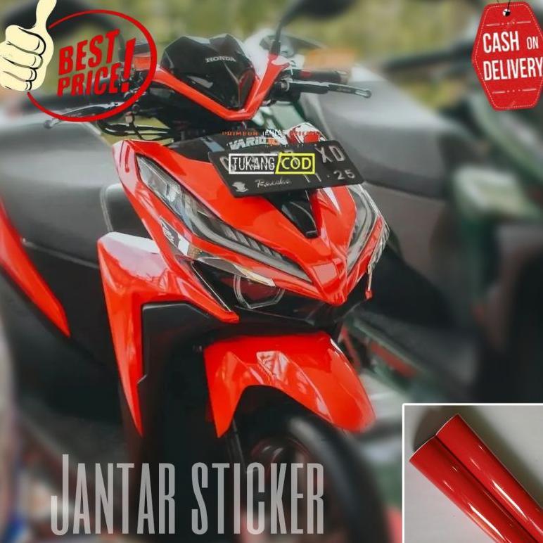 100% AMAN STIKER MERAH GLOSSY STIKER MOTOR SKOTLET MERAH GLOSSY STICKER SCOTLITE MERAH DOFF SCOTLITE