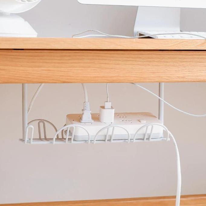LAVANASHOPID Rak Gantung Bawah Meja Kerja Belajar Dapur Rack Cable Organizer