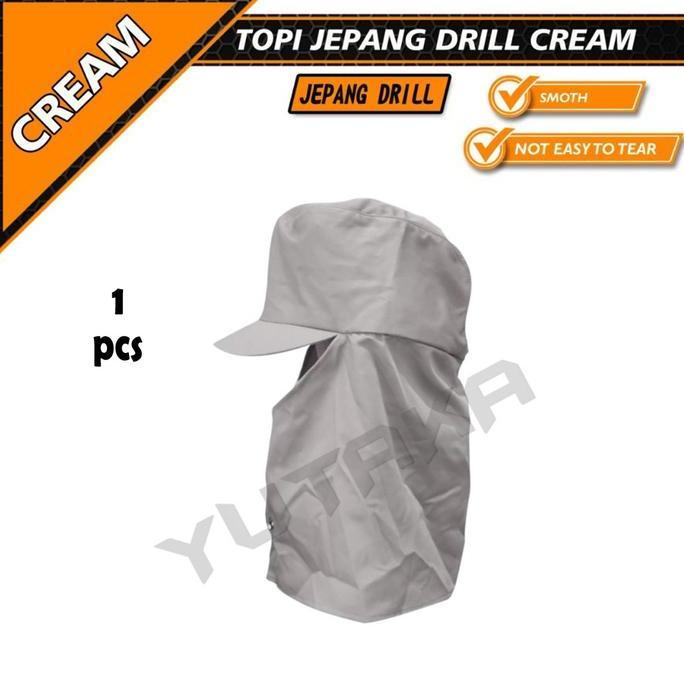 DF43 - TOPI JEPANG DRIL warna cream