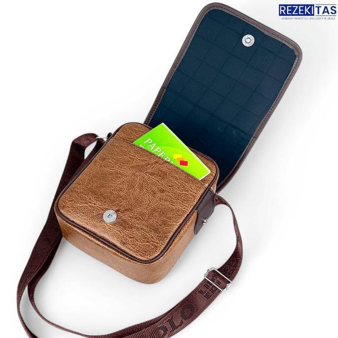 DF367 >> Tas Selempang Kulit PU Leather Original Polo Amstar Tas Pria Tas Polo Tas Kulit