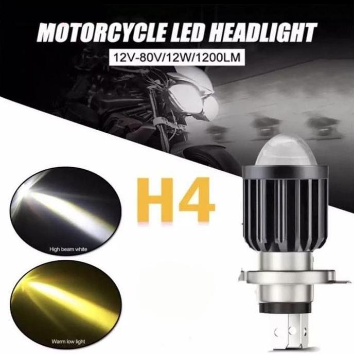 DAXSTORE Lampu Depan Led H4 Laser 2 Warna Promo Lampu Led Laser H4  LASER Waterproof Putih Kuning