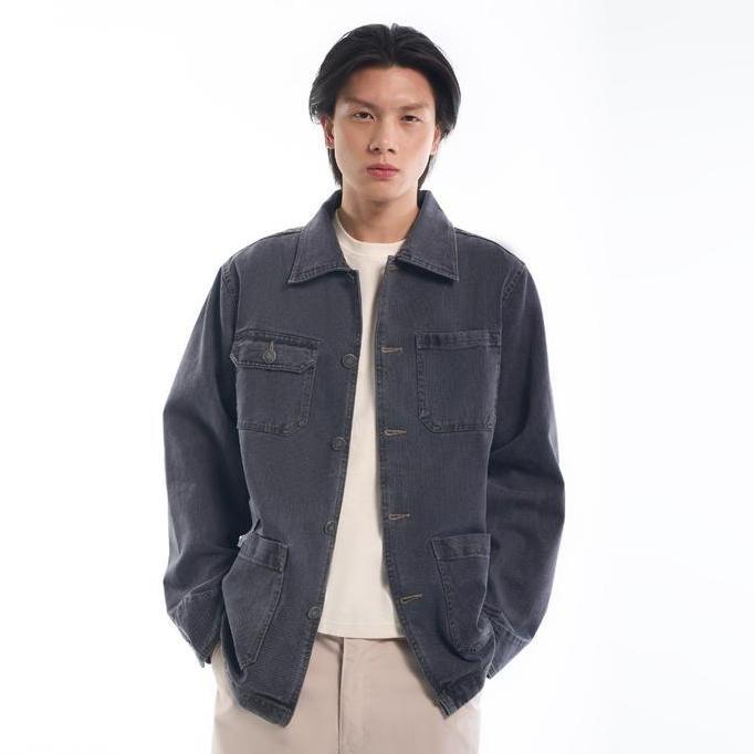 M231 Shift Jaket Denim Pria Dark Grey 0998B Best Seller