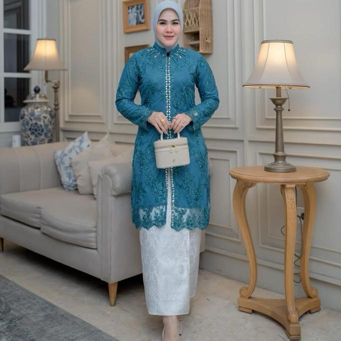 SETELAN TUNIK SABRINA PAYET MUTIRAN MEWAH Formal Muslim Mutiara Nyaman Pesta Kombinasi Wanita Kondan