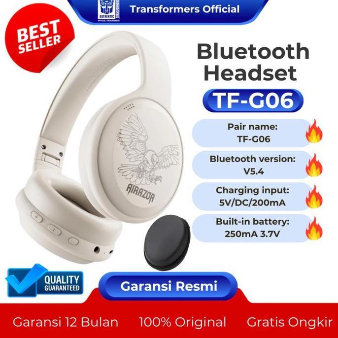 HEADPHONE TRANSFORMERS TF-G06 BLUETOOTH HEADSET WIRELESS - HEADSET TRANSFORMERS TWS - HEADPHONE MURA