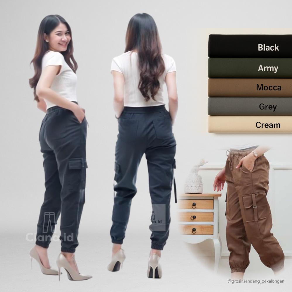 OOTD PROMO CELANA PANJANG JOGER CARGO WANITA PREMIUM KEKINIAN KOREAN STYLE OOTD