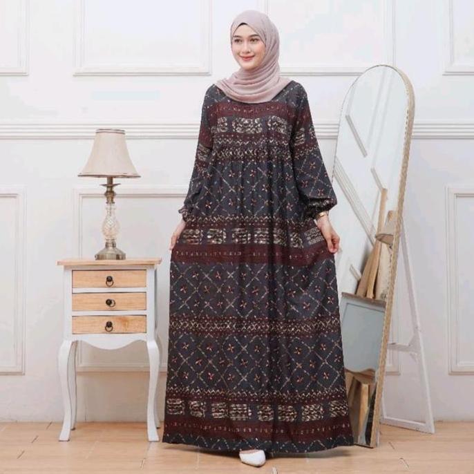 Gamis Dress Rayon Premium Motif Etnik FW