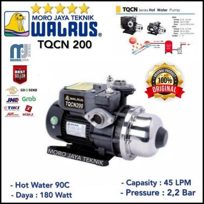 Pompa Air Panas Walrus TQCN-200 Pompa Booster Water Heater Kamar Mandi