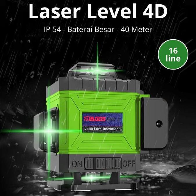 Boos Laser Level 16 Self Leveling laser level hijau 2 baterai