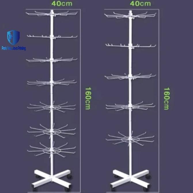 Rak Putar- Rak Display Aksesoris Gantungan - Rak display Matahari  7 Susun