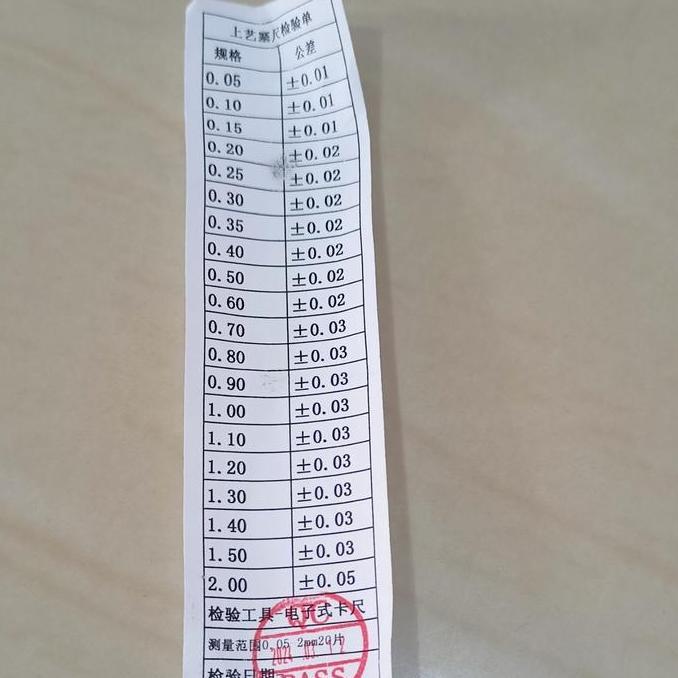 Feeler Gauge Plastic 0.05 - 2mm (20sheets)