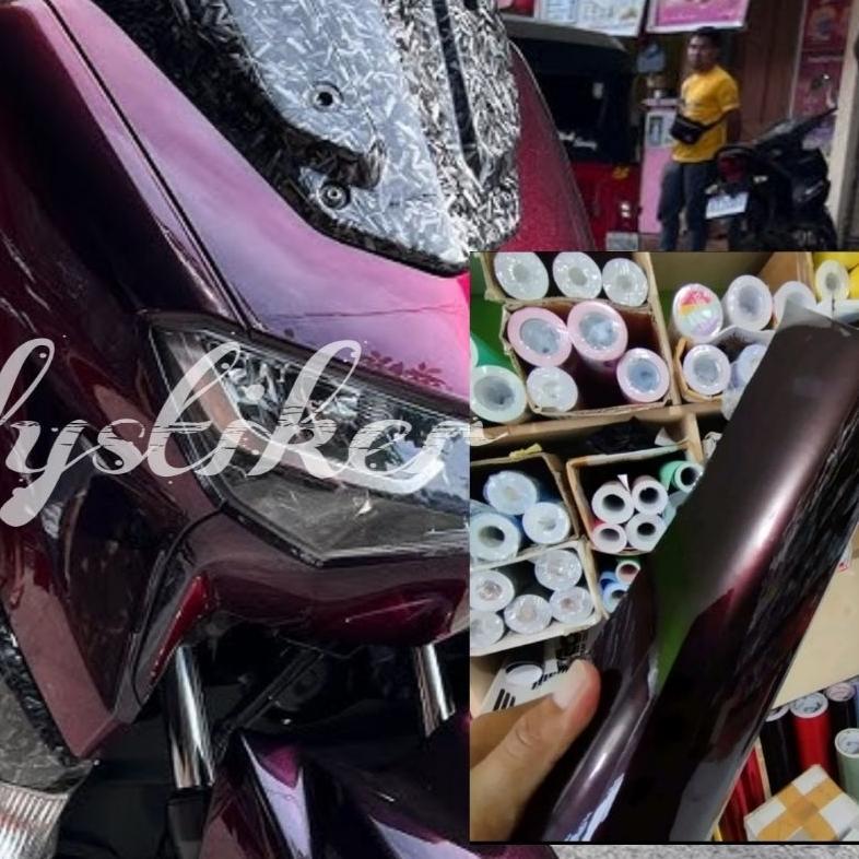PAKET HEMAT skotlet hitam lembayung merah stiker skotlet motor hitam lembayung