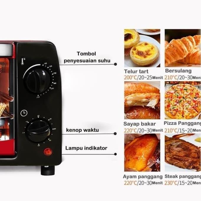 Microwave Electric Oven Listrik Low Watt Pemanas Makanan Portable 12 L AS