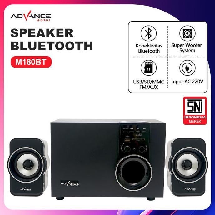 Advance Speaker M180 BT M180BT Bluetooth Subwoofer System Xtra Power Sound Aktif Dengan FM Radio & U