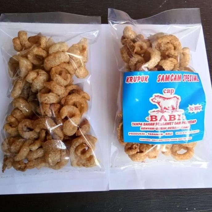 Krupuk Samcam Babi cap Babi Asli Bali 200gram