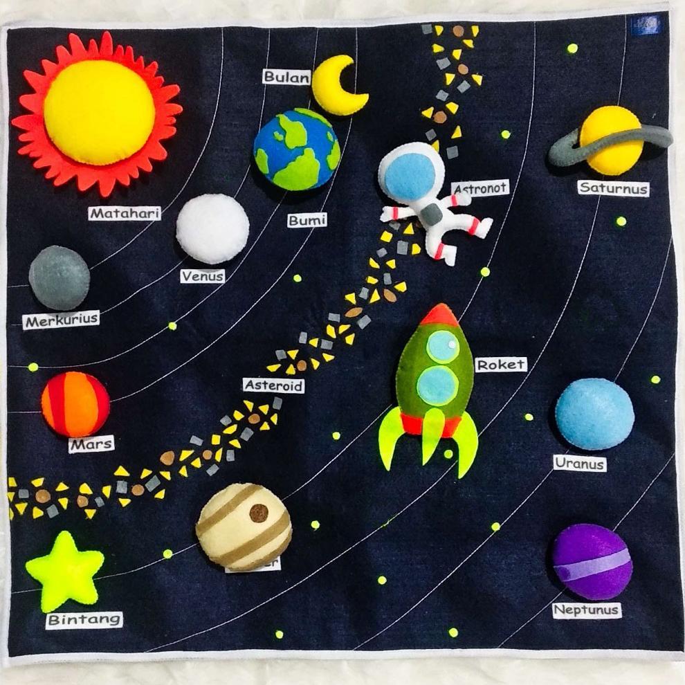 [XZ] Mainan Edukasi Planet Tata Surya Flanel 45x50 Cm