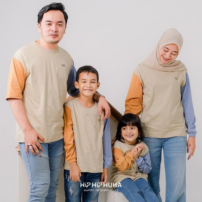 HipHipHuka - Baju Couple Keluarga Family Set Pakaian Keluarga Polos Kombinasi Harmoni Series kaos  c