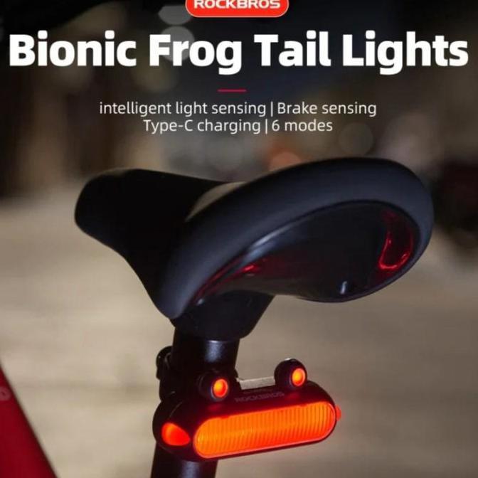 Promo Lampu Belakang Rockbros RFL02 Bionic Frog Tail Lights Design Diskon