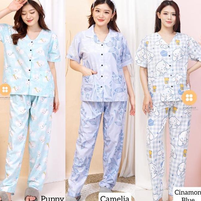 baju tidur wanita/piyama wanita katun celana panjang