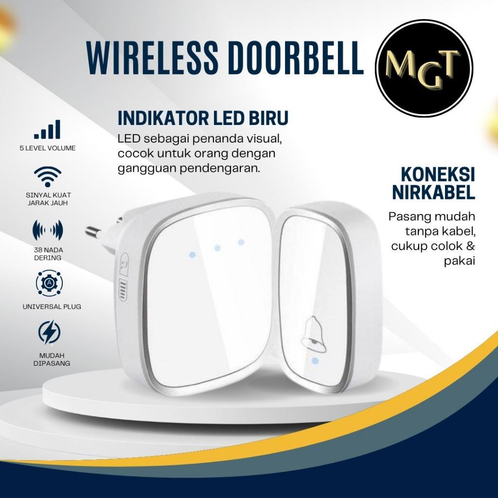 [Mgt Trading] Bel Rumah Pintu Wireless Listrik Otomatis Tahan Air Waterproof Outdoor Awet Nyaring