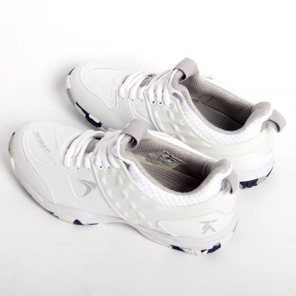 CUCI GUDANG Flypower Rio Gold V1 Sepatu Badminton White Lite Grey Tontowi Ahmad  Series Free Shoes B