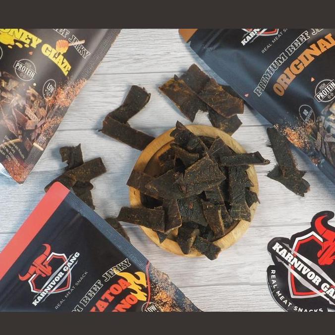 Belisekarang- Beef Jerky Pedas Krakatoa Inferno Snack Dendeng High Protein Halal Karnivor Gang