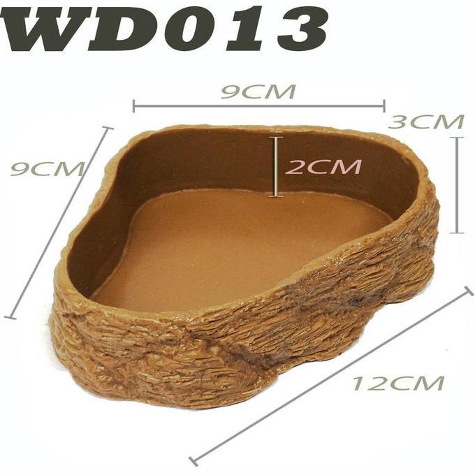 Lansungaja- Wd013 Waterdish Feeding Dish Fooddish Tempat Wadah Air Minum Makan Kalsium Reptile Leopa
