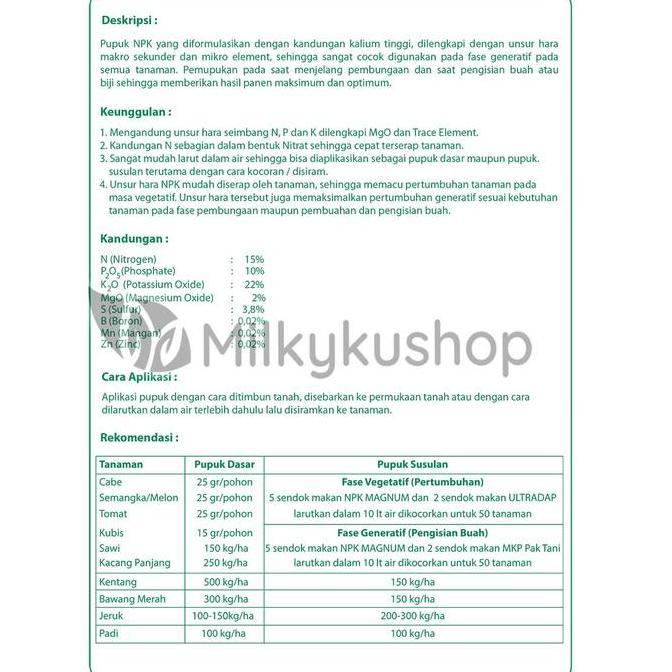 PUPUK PAK TANI MAGNUM 50 KG KEMASAN PABRIK NPK VIA CARGO