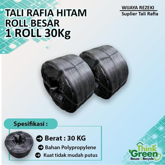 Uy2Y- Tali Rafia Plastik Hitam Roll Besar Harga Pabrik