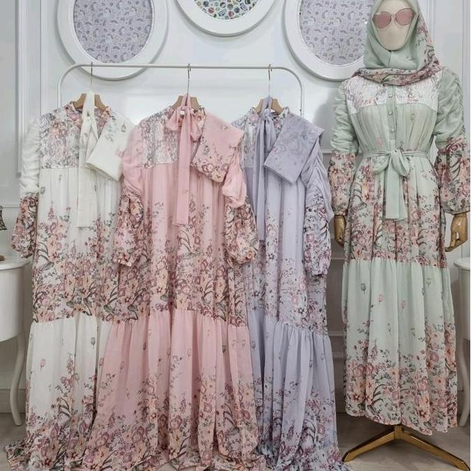 Sekarangaja- Alzifa Gamis Set Hijab Raya Motif Meijiwang