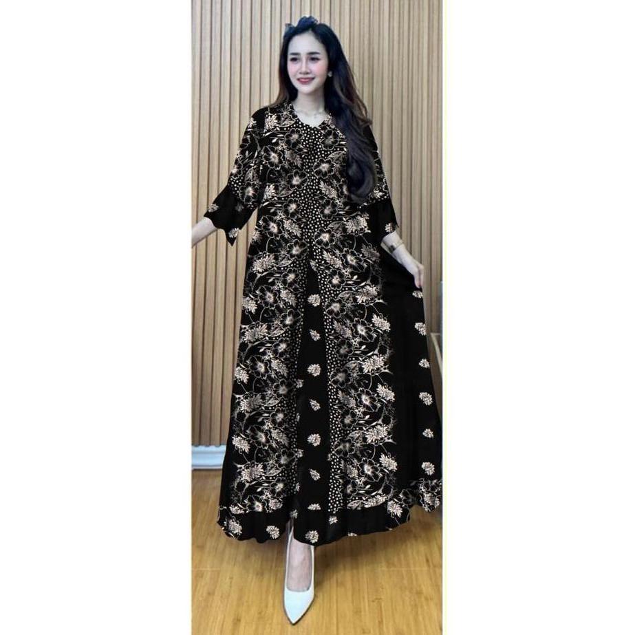 Grosir Gamis Twill Ori Terbaru Pekalongan Gamis Rayon Premium Jumbo Gamis Wanita Ibu Ibu Bunga Dress