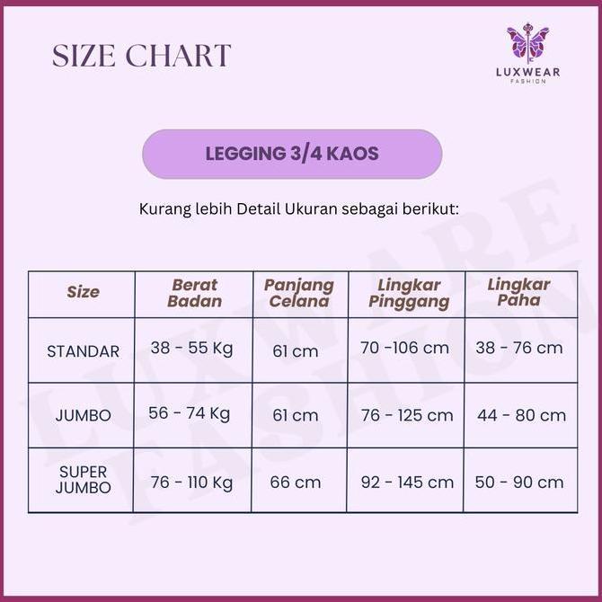 DI154 - PAKET LEGGING KAOS 3 PCS 3/4 Pendek Celana Legging Kaos Fit Lembut Standar Nyaman Stretch De