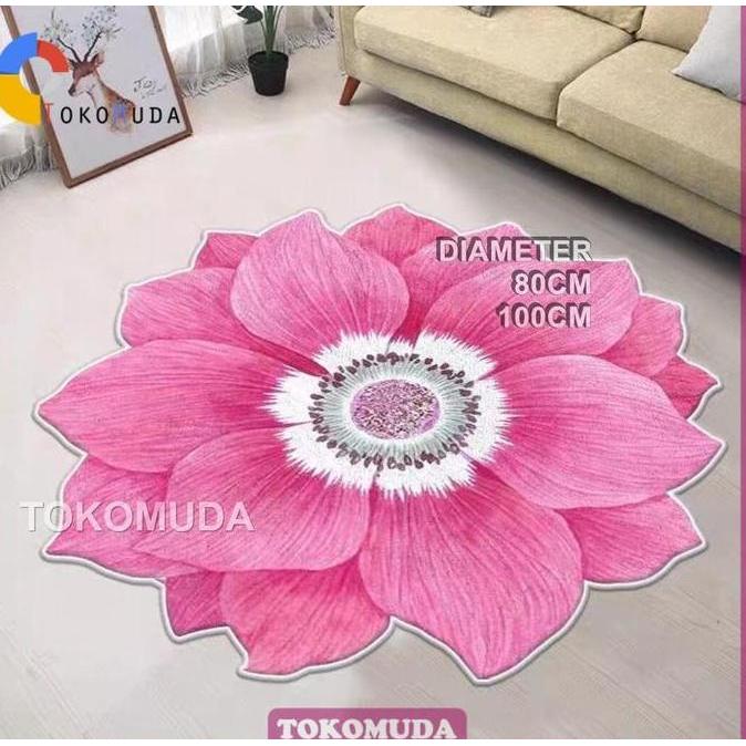 Impian- Cod Tm Karpet Bulat Meja Kursi Ruang Tamu Polyster Diameter 80Cm Dan 100Cm