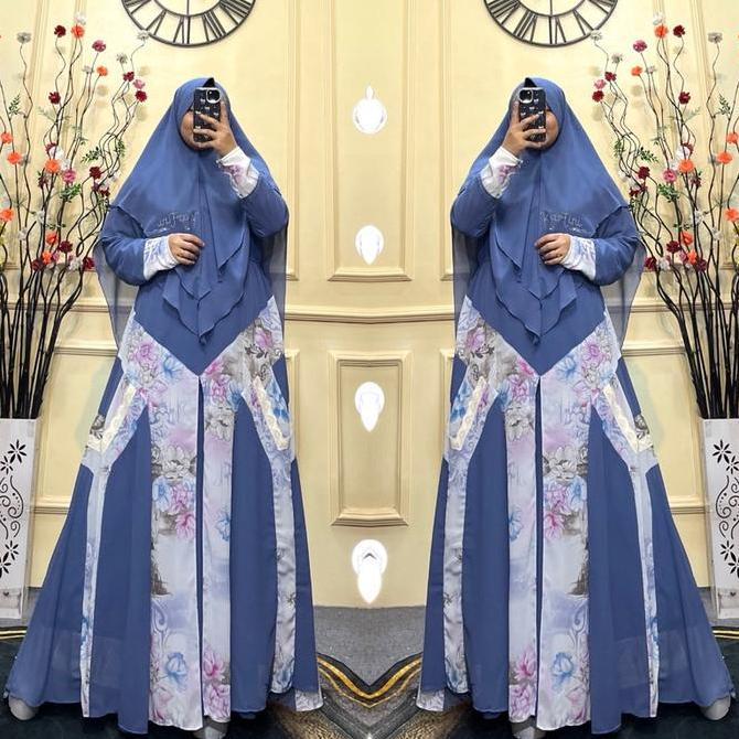 Harga Miring Gamis Set Hijab Ceruty Babydoll Printing