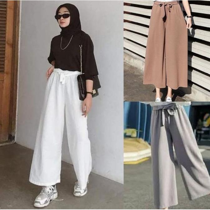 DE8 - KULOT RIBON PANTS / CELANA KULOT TALI / RAYON PREMIUM / UMBRELLA