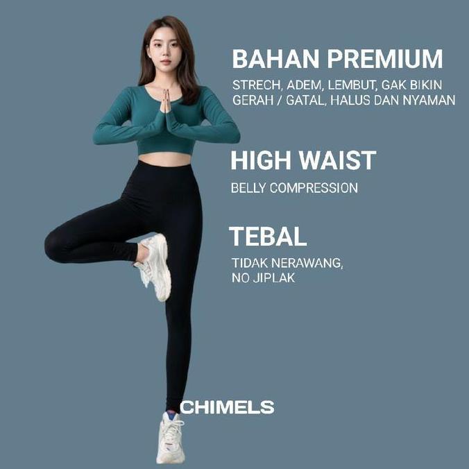 DI160 >> Legging Wanita Import Tebal | Bahan Nyaman & Lentur | Anti Nerawang | Viral Di Tiktok