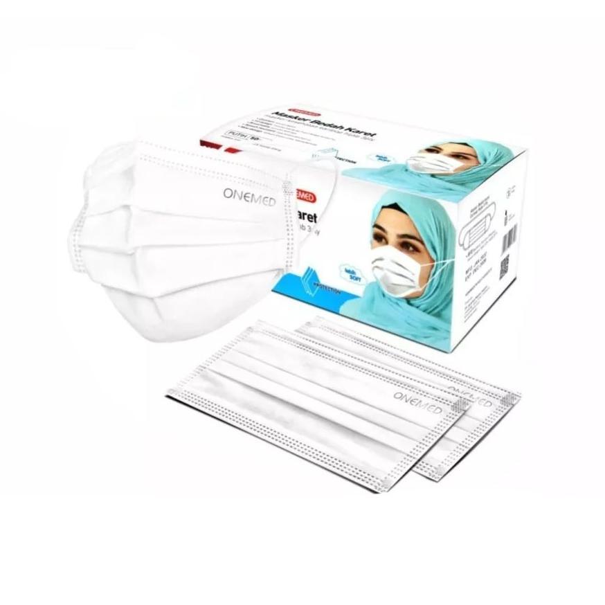 Masker hijab masker headloop onemed / masker hijab 3ply onemed / masker onemed hijab / masker medis 