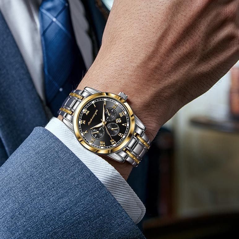 DISKON AOKEYO 4006 JAM TANGAN PRIA ANTI AIR ORI JAM TANGAN PRIA ANTI AIR ORIGINAL LUXURY STAINLESS S