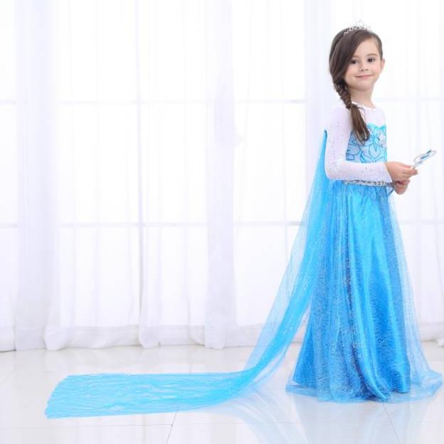 FROZEN ICE BLUE / DRESS PRINCESS ELSA IMPORT BLUE / GAUN PESTA ANAK PEREMPUAN