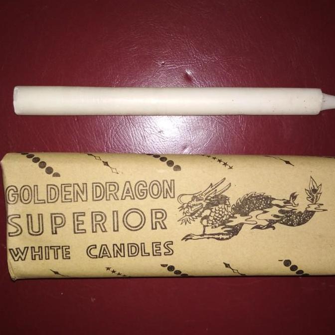 Lilin Putih Polos Jumbo cap Naga - Lilin Natal Lilin Mati Lampu