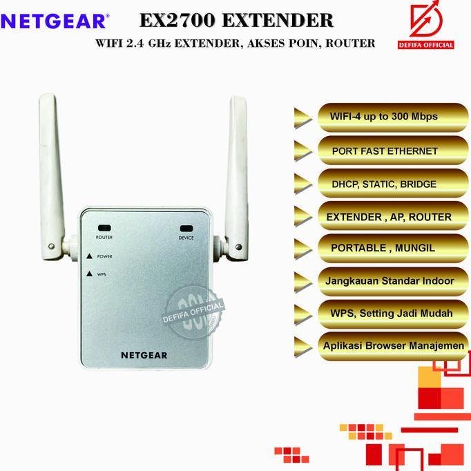 Modem Router Wifi Extender NETGEAR N300 WiFi Range Extender (EX2700)