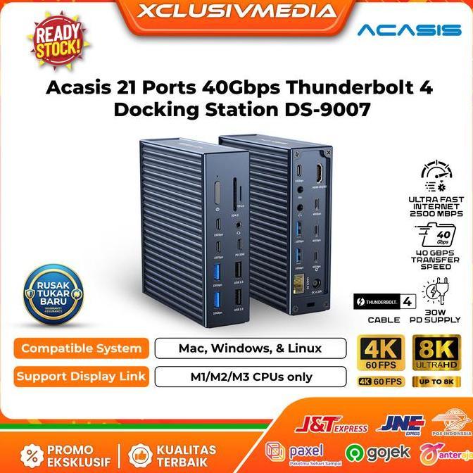 TERLARIS - Acasis 21 Ports 40Gbps Thunderbolt 4 Docking Station for Mac with the M1, M2, M3, M4 Chip