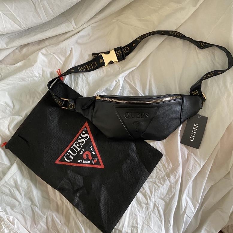 HOT Guess Waistbag Leather Gold font With DustBag