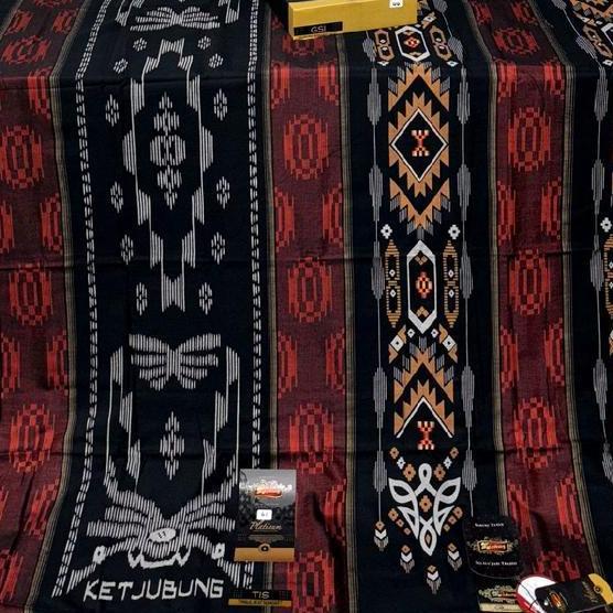 SARUNG KETJUBUNG PLATINUM MOTIF GSI KUALITAS GOLD Hitam Kombinasi Songket