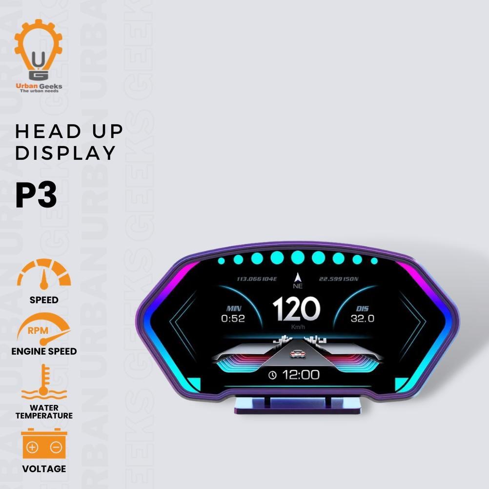Car Head Up Display P3 HUD OBD2 GPS Speedometer Turbo Coolant