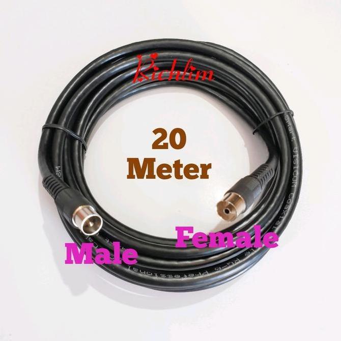 (DS) Kabel Antena TV Digital Male To Female 10M / 15M / 20 M Kabel Sambung / Kabel STB Ke TV